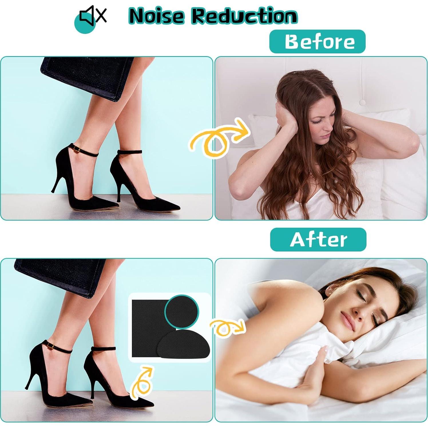 10 Almohadillas Antideslizantes para Zapatos Goma Negra 7.9x12.9cm