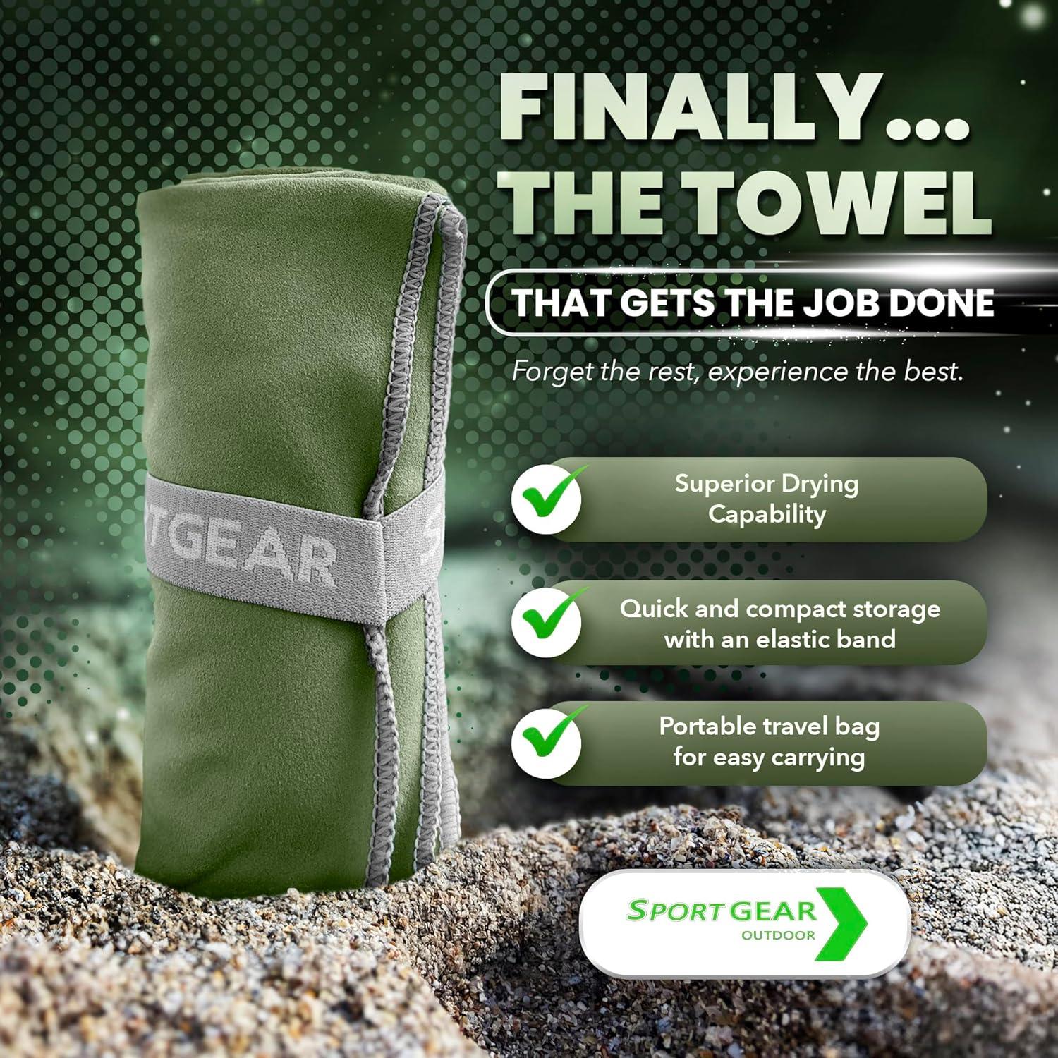 Toalla de Microfibra Sport Gear 130x80 cm Secado Rápido