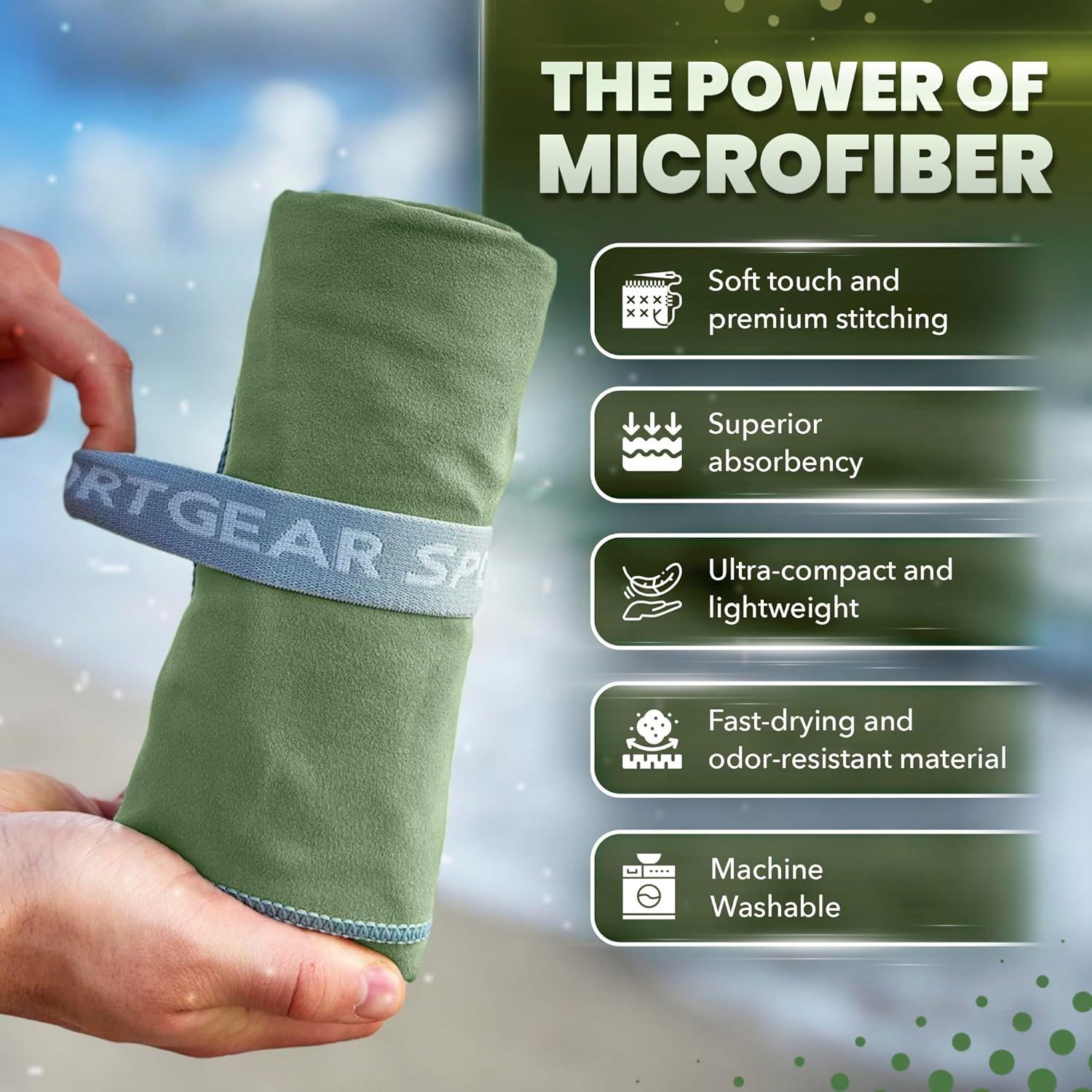 Toalla de Microfibra Sport Gear 130x80 cm Secado Rápido