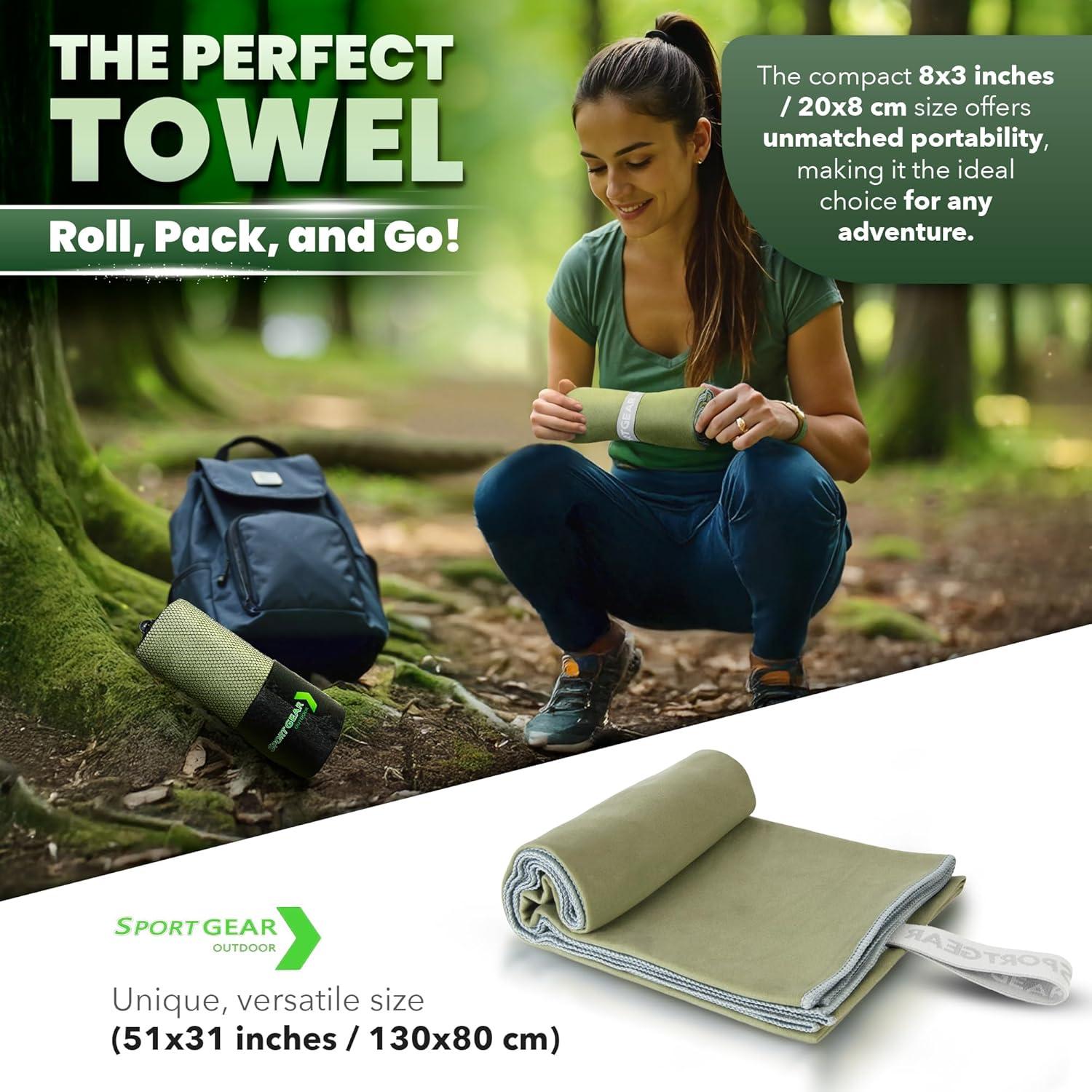 Toalla de Microfibra Sport Gear 130x80 cm Secado Rápido