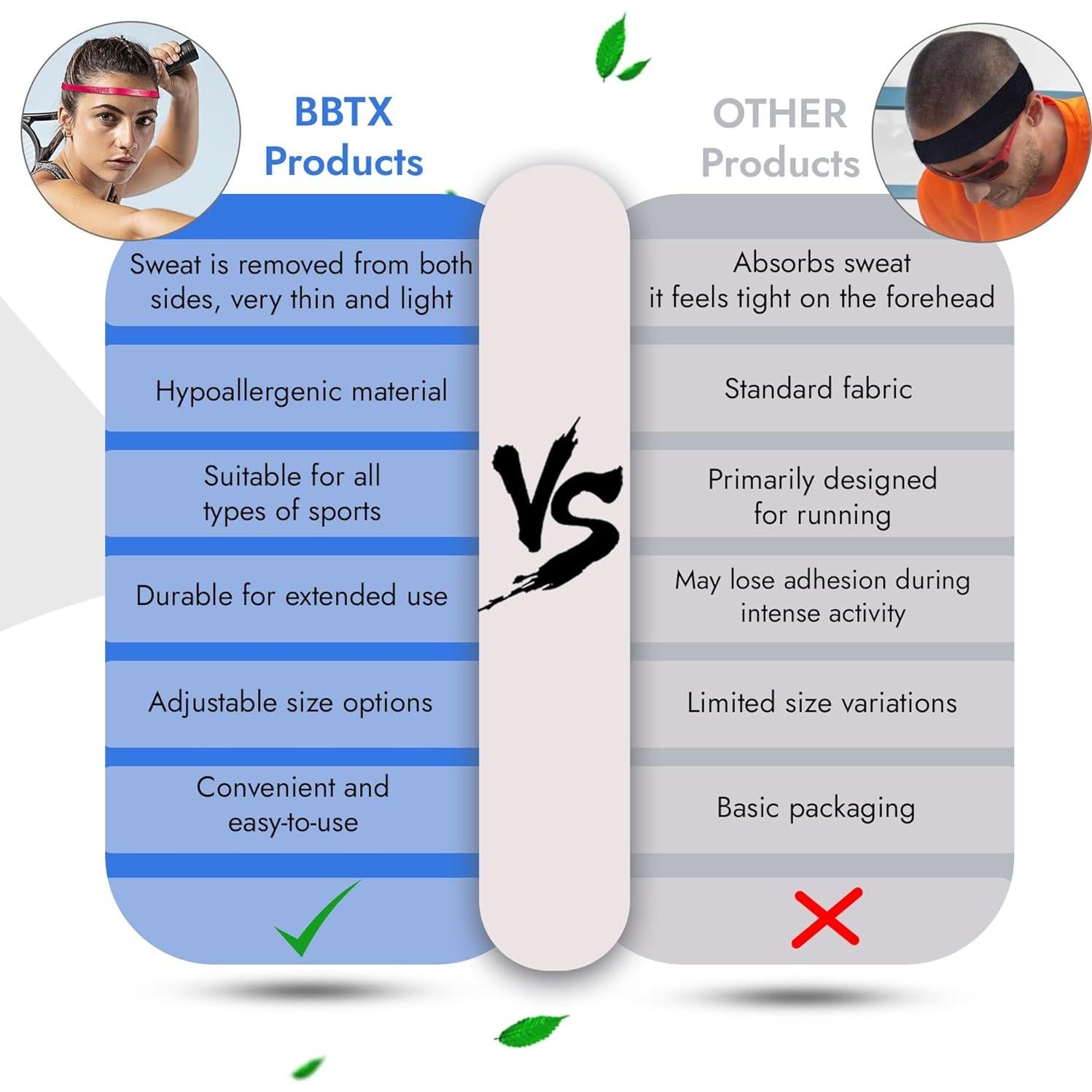 Banda para la cabeza BBTX antideslizante y anti sudor unisex