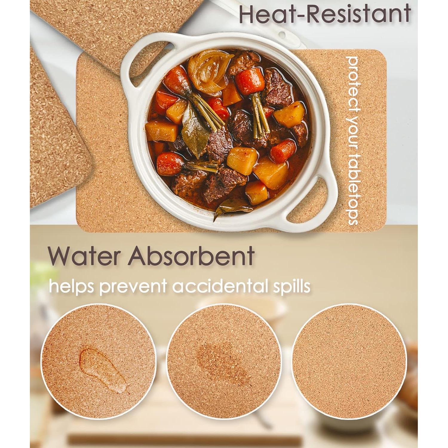 Trivete de Corcho KITLAB Rectangular 30.5 x 18 cm 4 Pcs