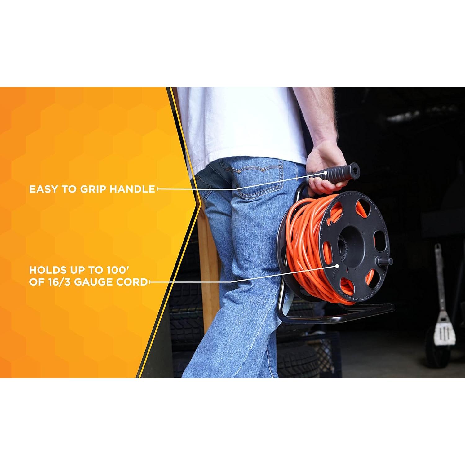 Soporte de Carrete de Extensión Metal Woods 22849 45.72m Negro