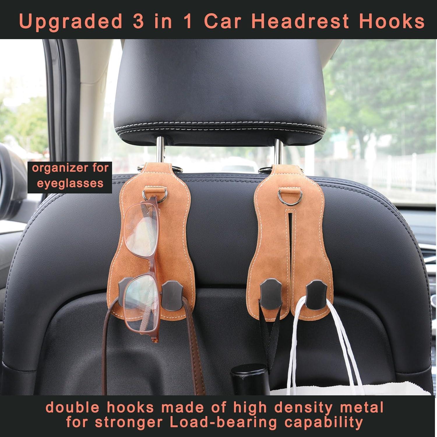 Ganchos para Asiento de Coche JFJVBDFH Doble 2 Piezas Marrón