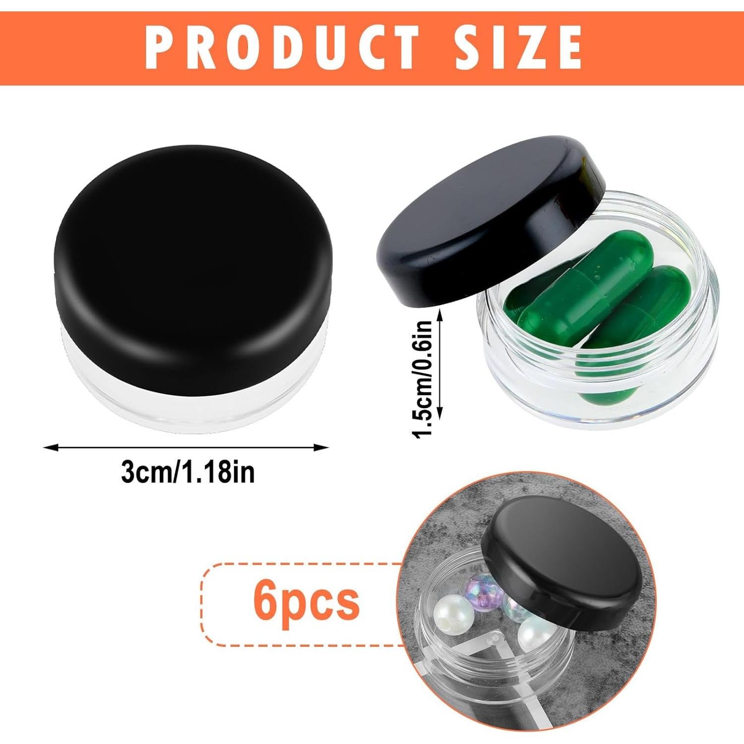 Caja Organizadora de Pastillas Dimeho 6 Pcs Portátil 3x1.5 cm