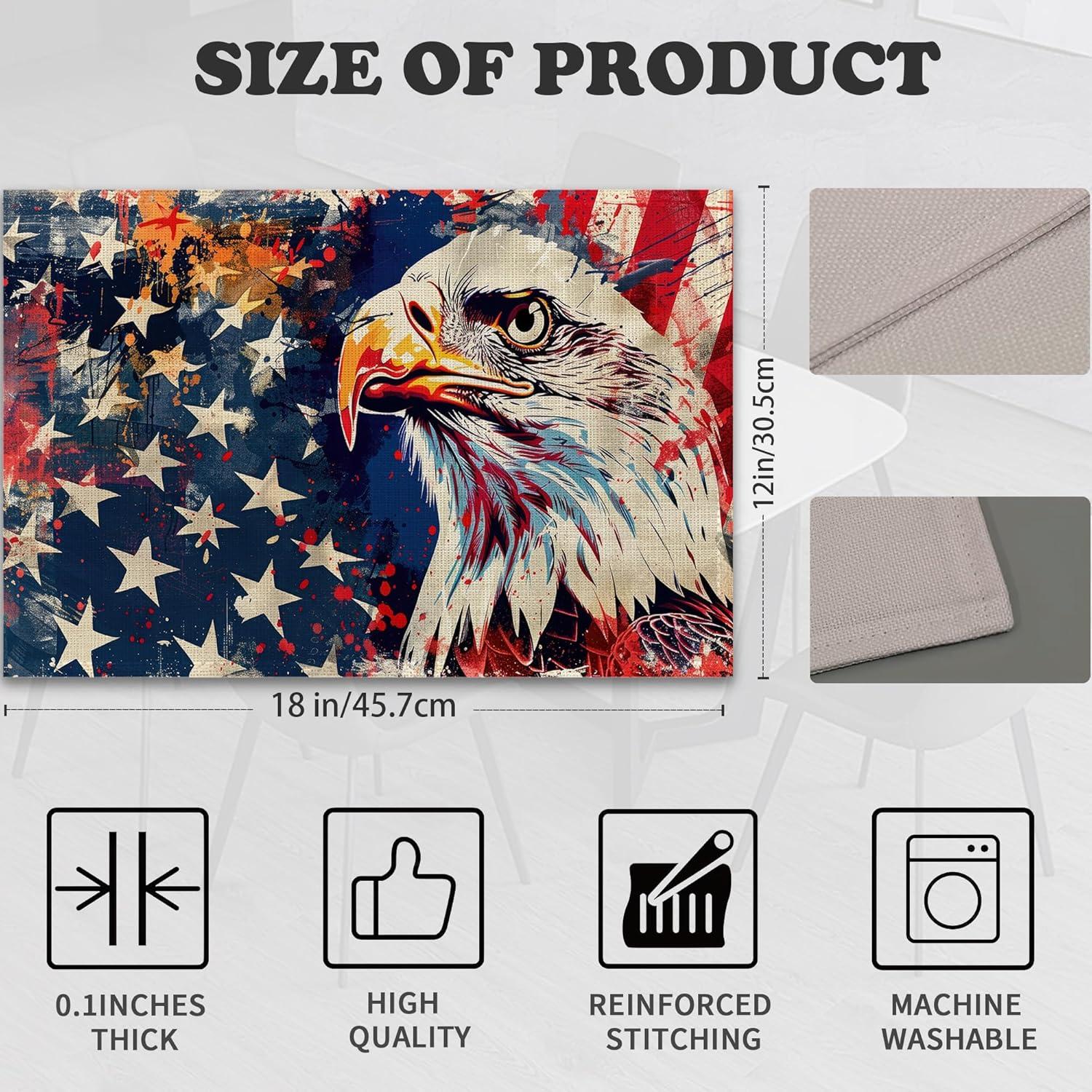 Juego de 6 Manteles Americanos Snowmolle 30x45 cm Lino Resistente