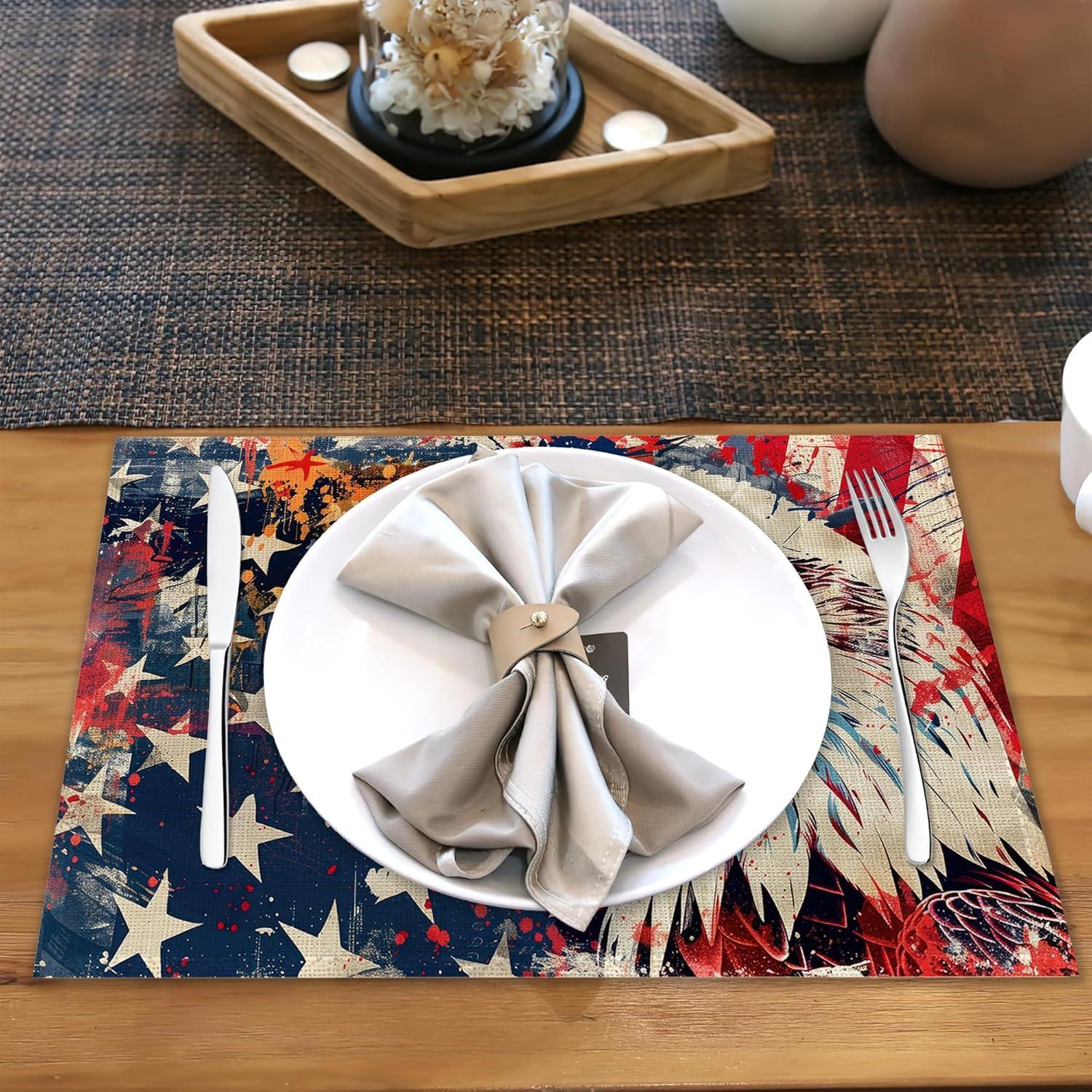 Juego de 6 Manteles Americanos Snowmolle 30x45 cm Lino Resistente