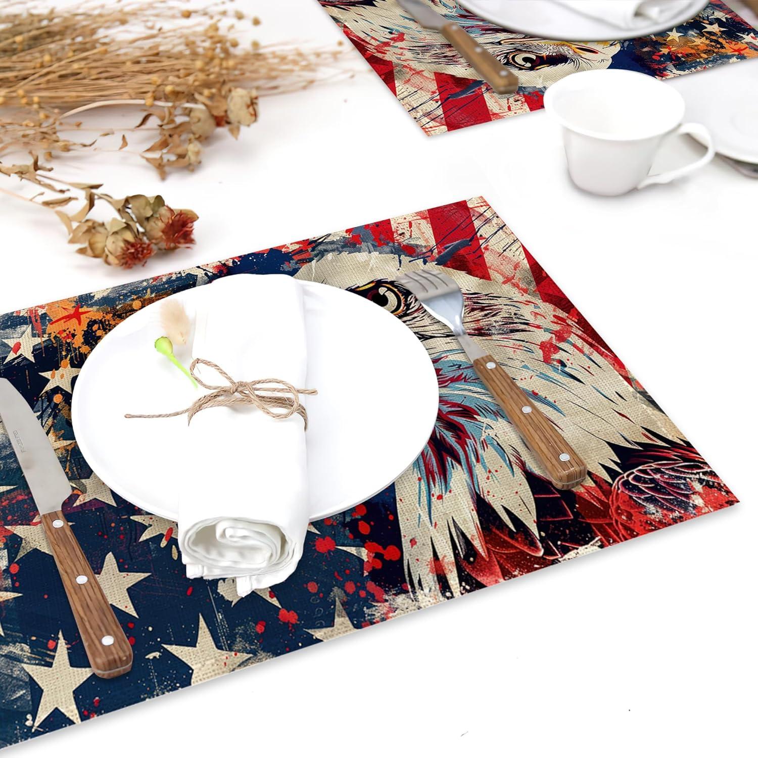 Juego de 6 Manteles Americanos Snowmolle 30x45 cm Lino Resistente