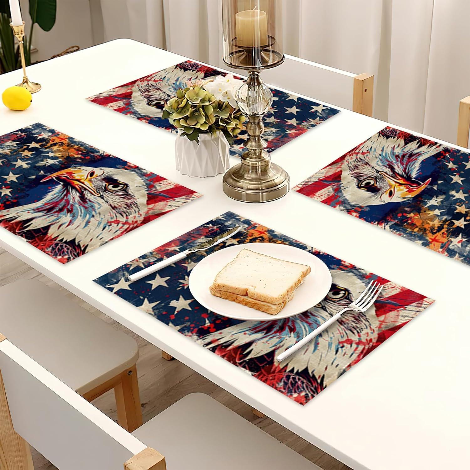 Juego de 6 Manteles Americanos Snowmolle 30x45 cm Lino Resistente