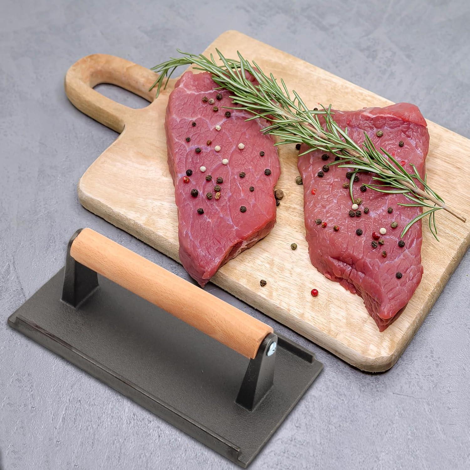 Prensa de Parrilla Hierro Fundido MOUYAT 2 Piezas 17.3cm y 20.3cm