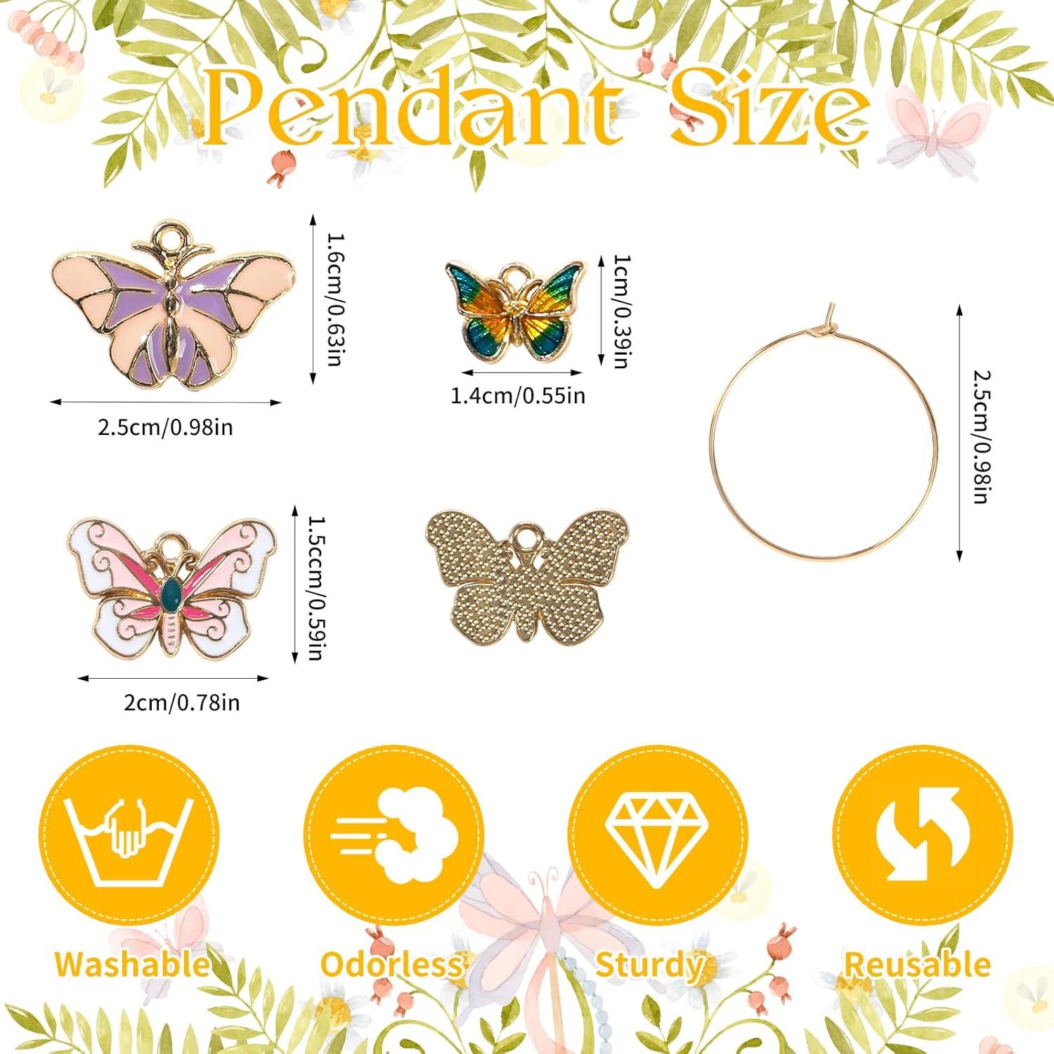 20 Encantos de Mariposa para Copas de Vino Megitzuu