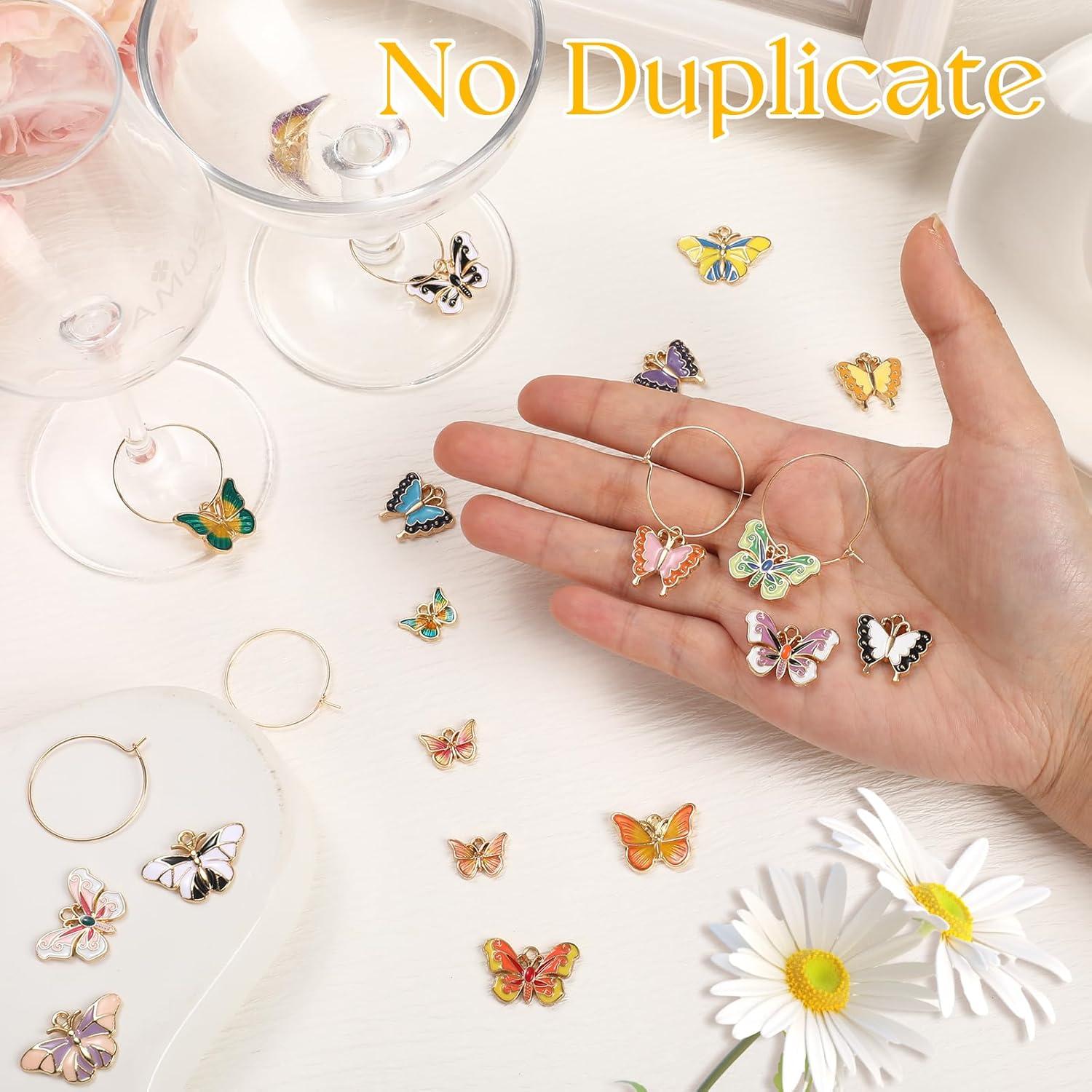 20 Encantos de Mariposa para Copas de Vino Megitzuu