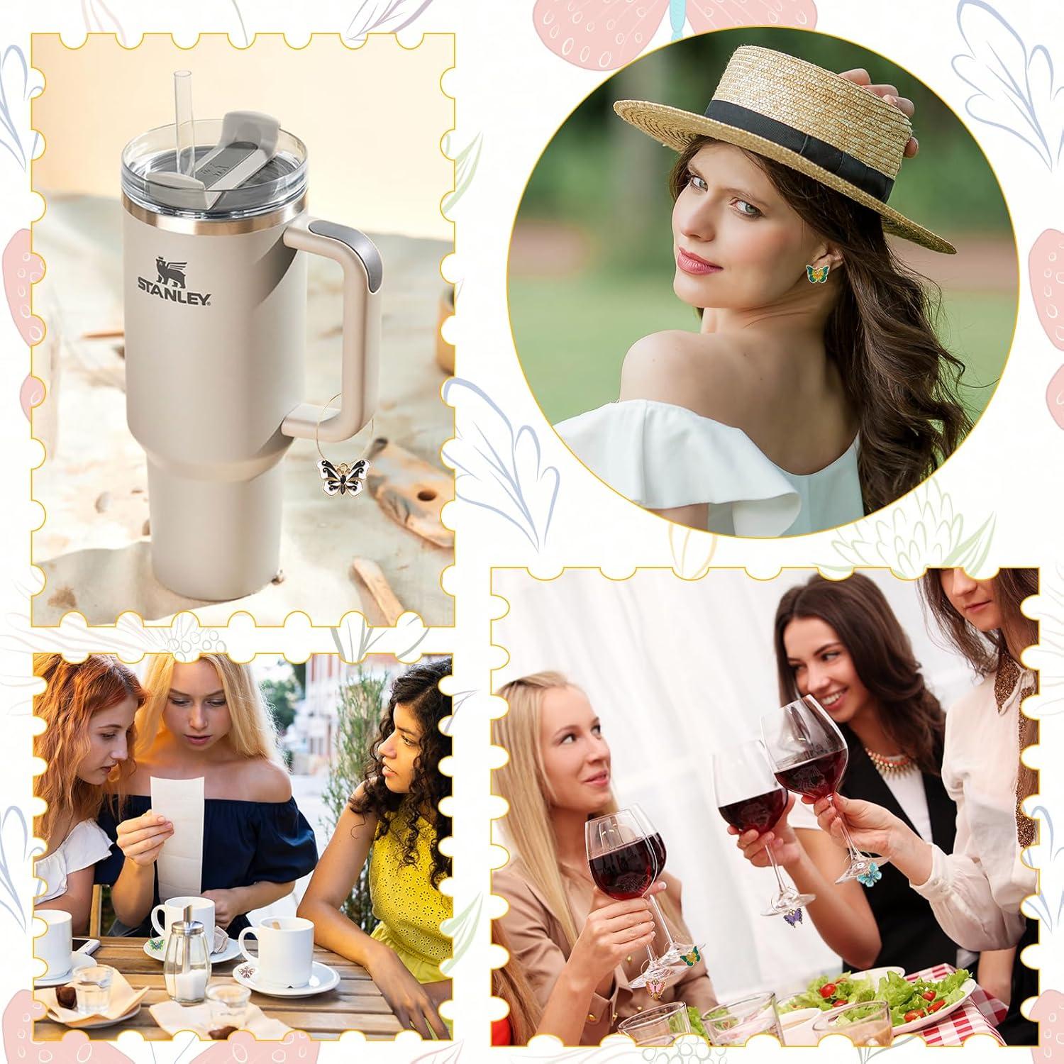 20 Encantos de Mariposa para Copas de Vino Megitzuu