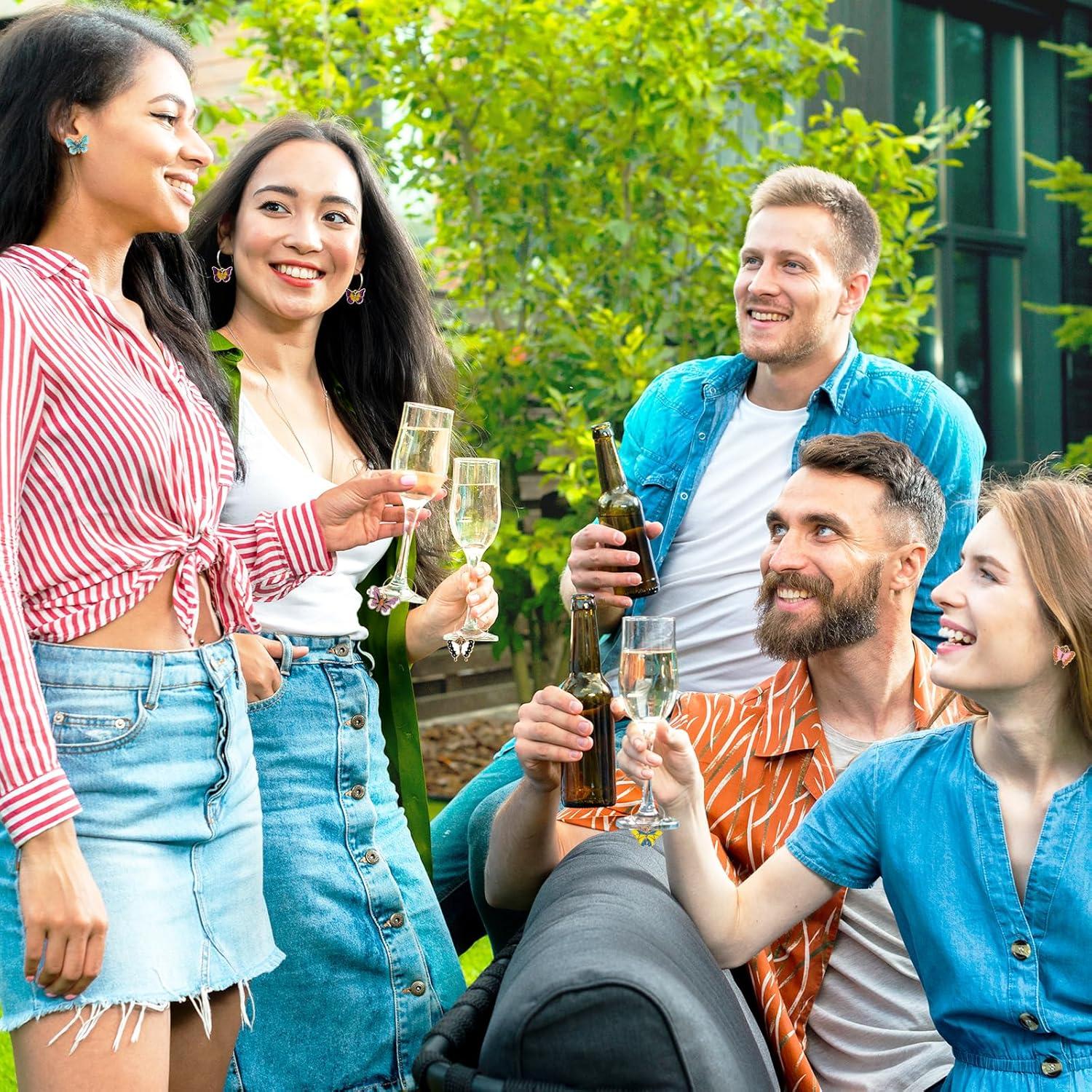 20 Encantos de Mariposa para Copas de Vino Megitzuu