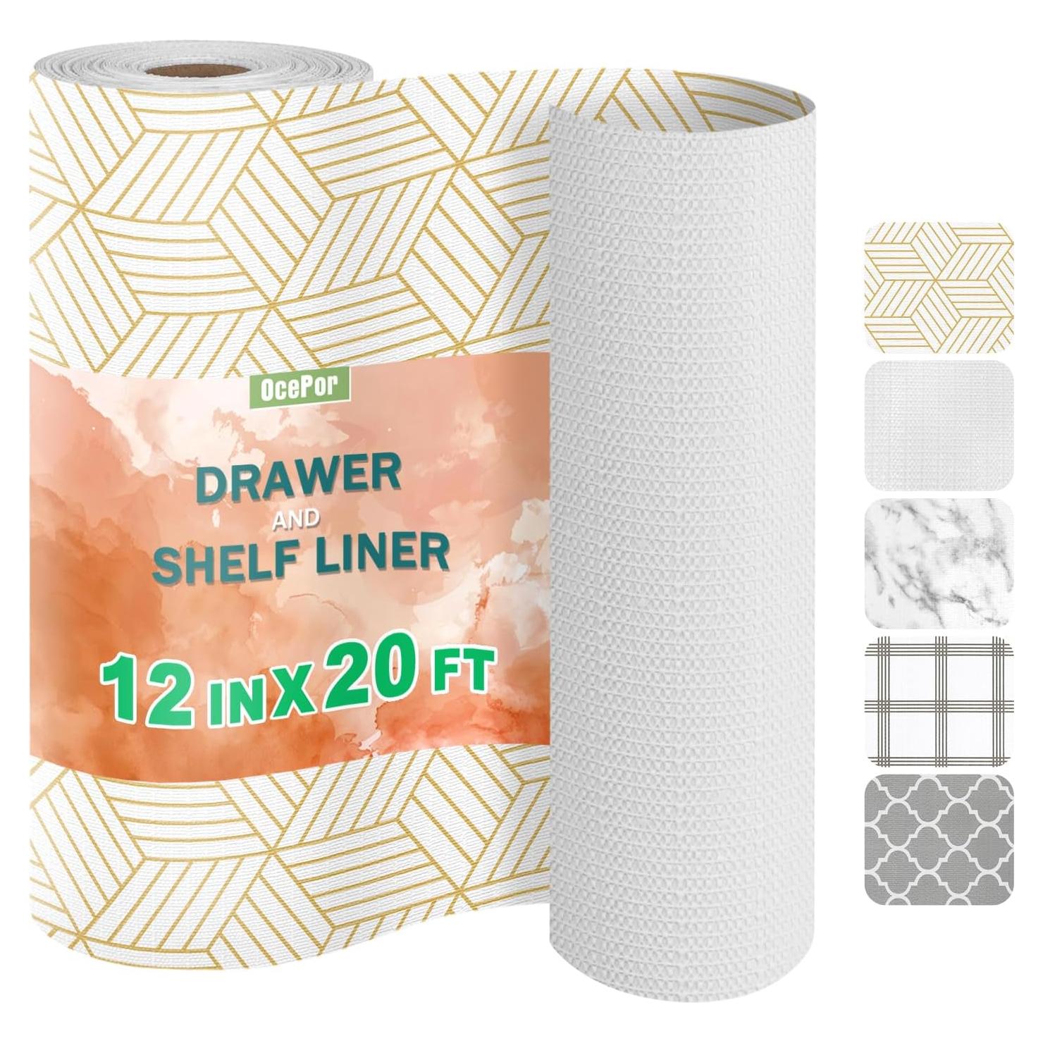 Forro Antideslizante OcePor 30.48x609.6cm PVC Dorado