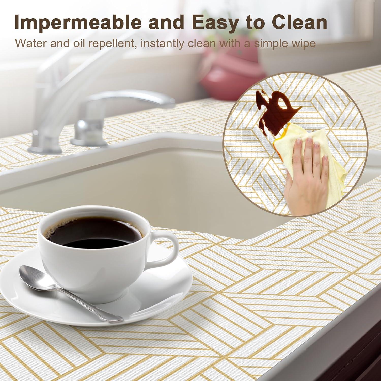 Forro Antideslizante OcePor 30.48x609.6cm PVC Dorado