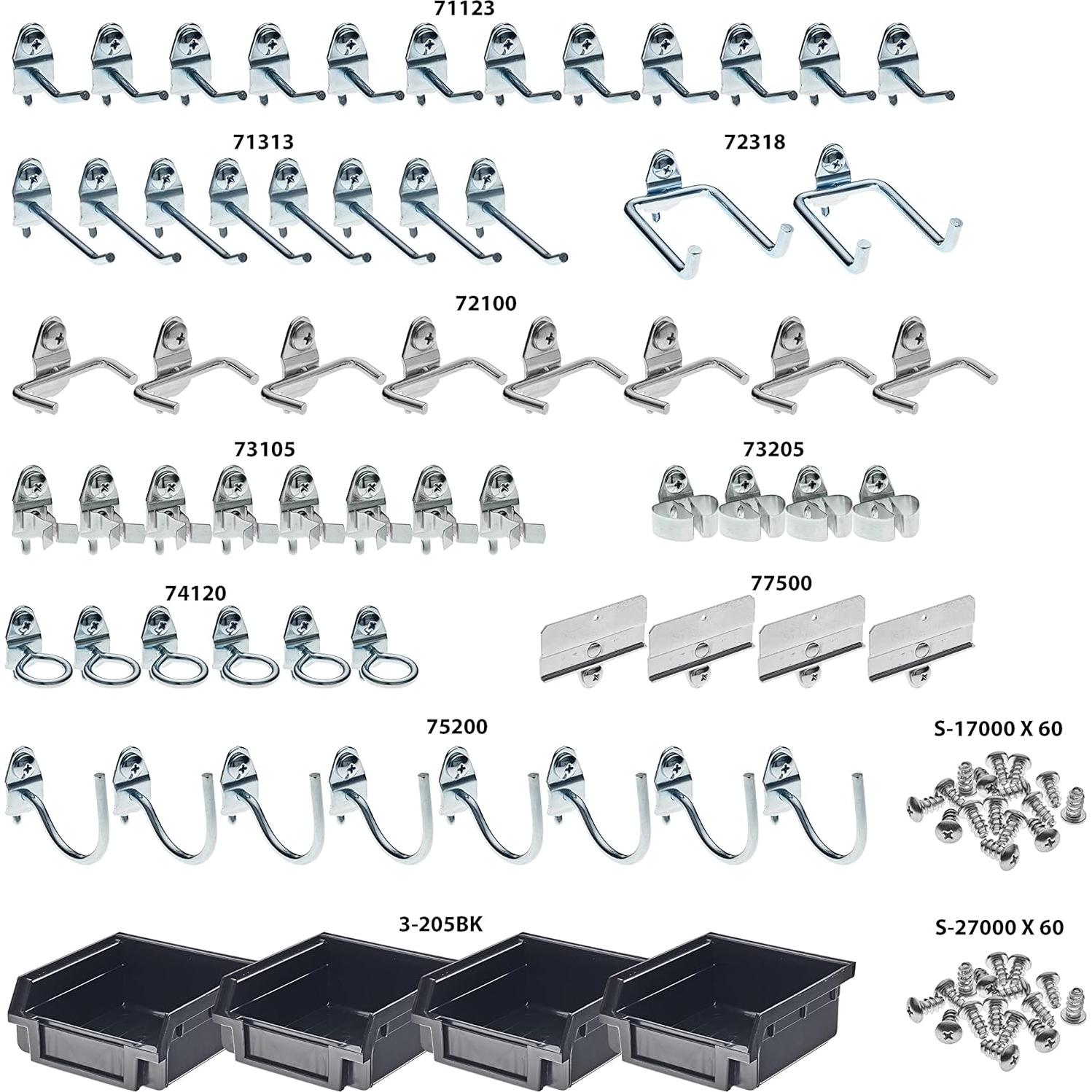 Kit de Ganchos y Bins Colgantes Triton Products 76964 Negro