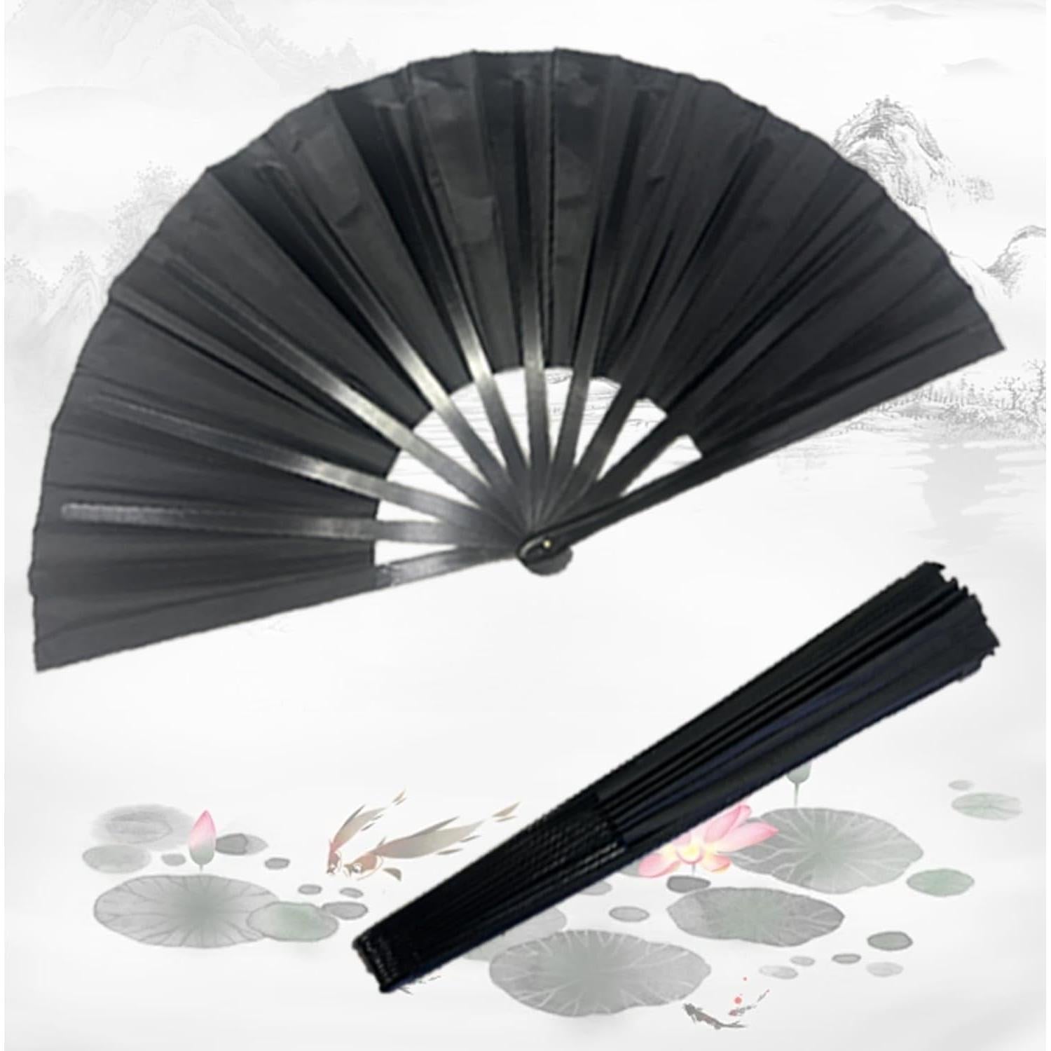 Abanico Plegable Clussbin Negro para Danza - 2 Pcs