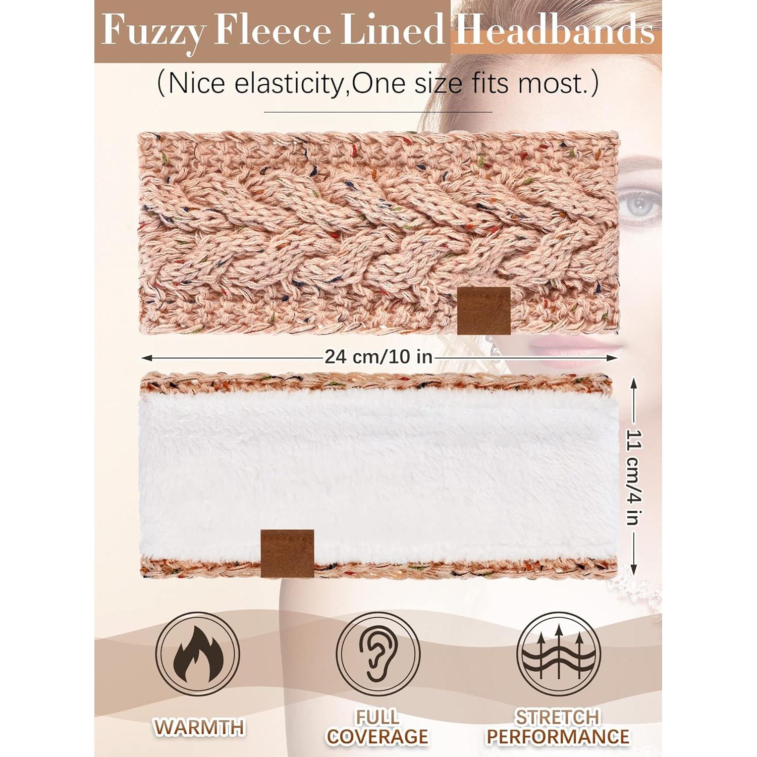 Diademas Calentadoras de Oídos Geyoga 7 Pcs Tejidas Invierno