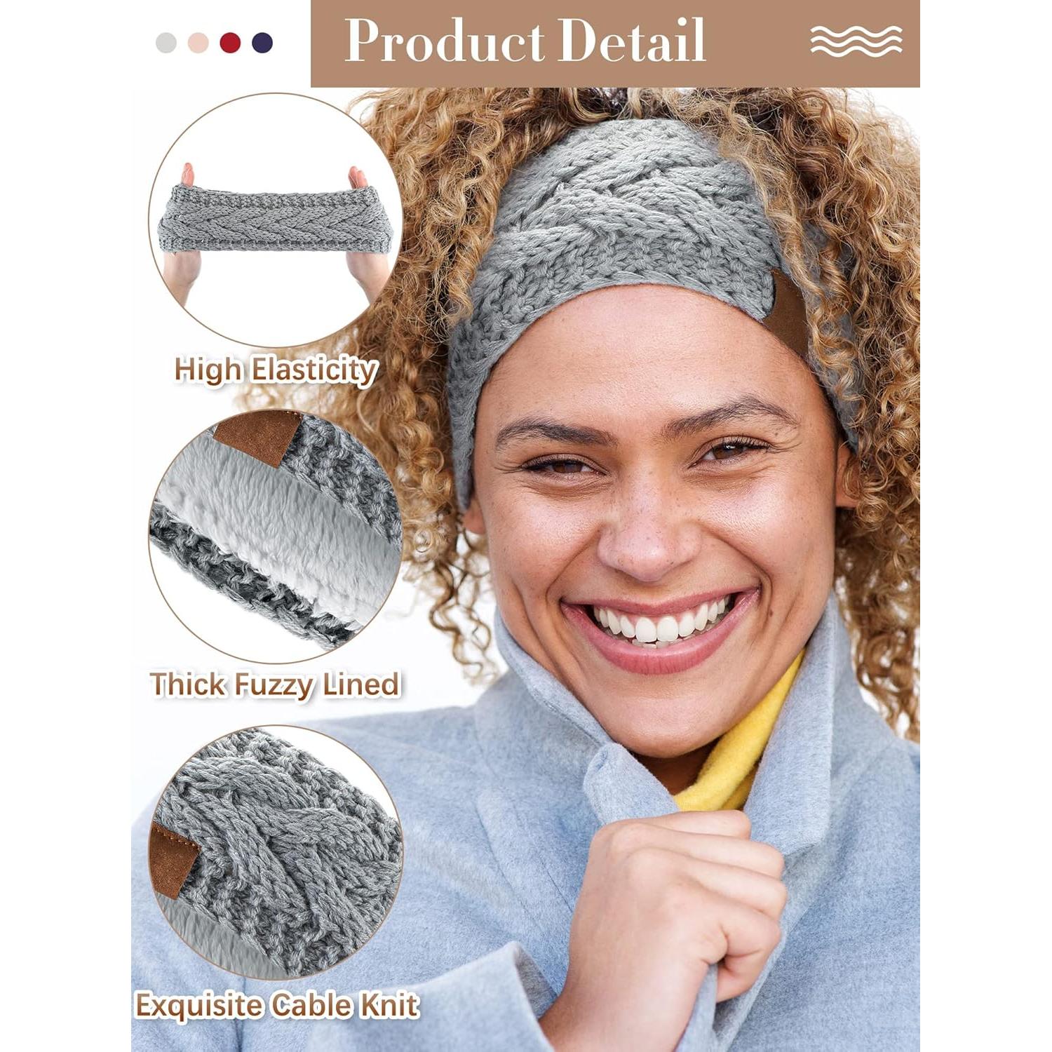 Diademas Calentadoras de Oídos Geyoga 7 Pcs Tejidas Invierno