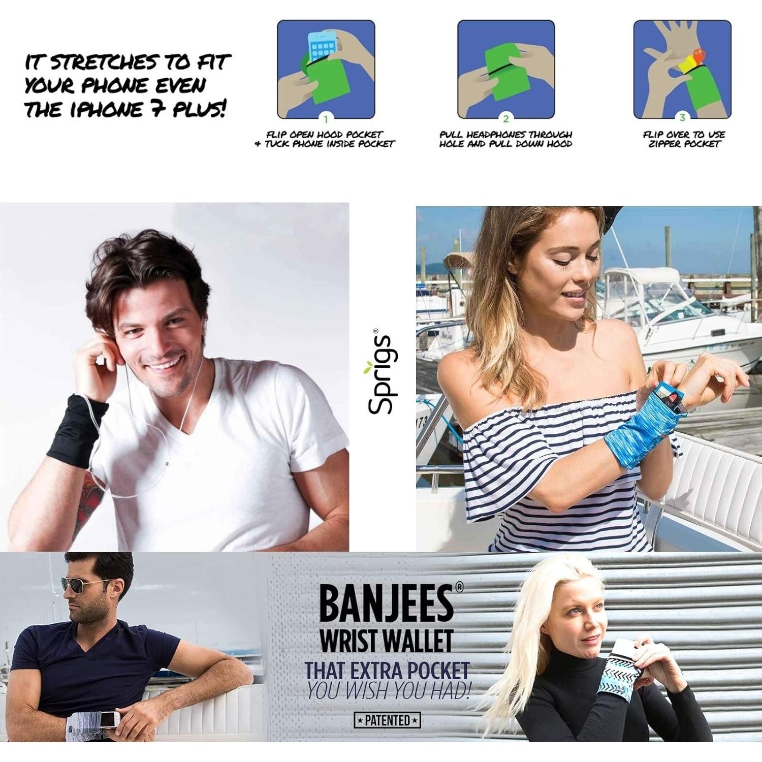 Cartera de Muñeca Banjees Sprigs 2 Bolsillos Negra