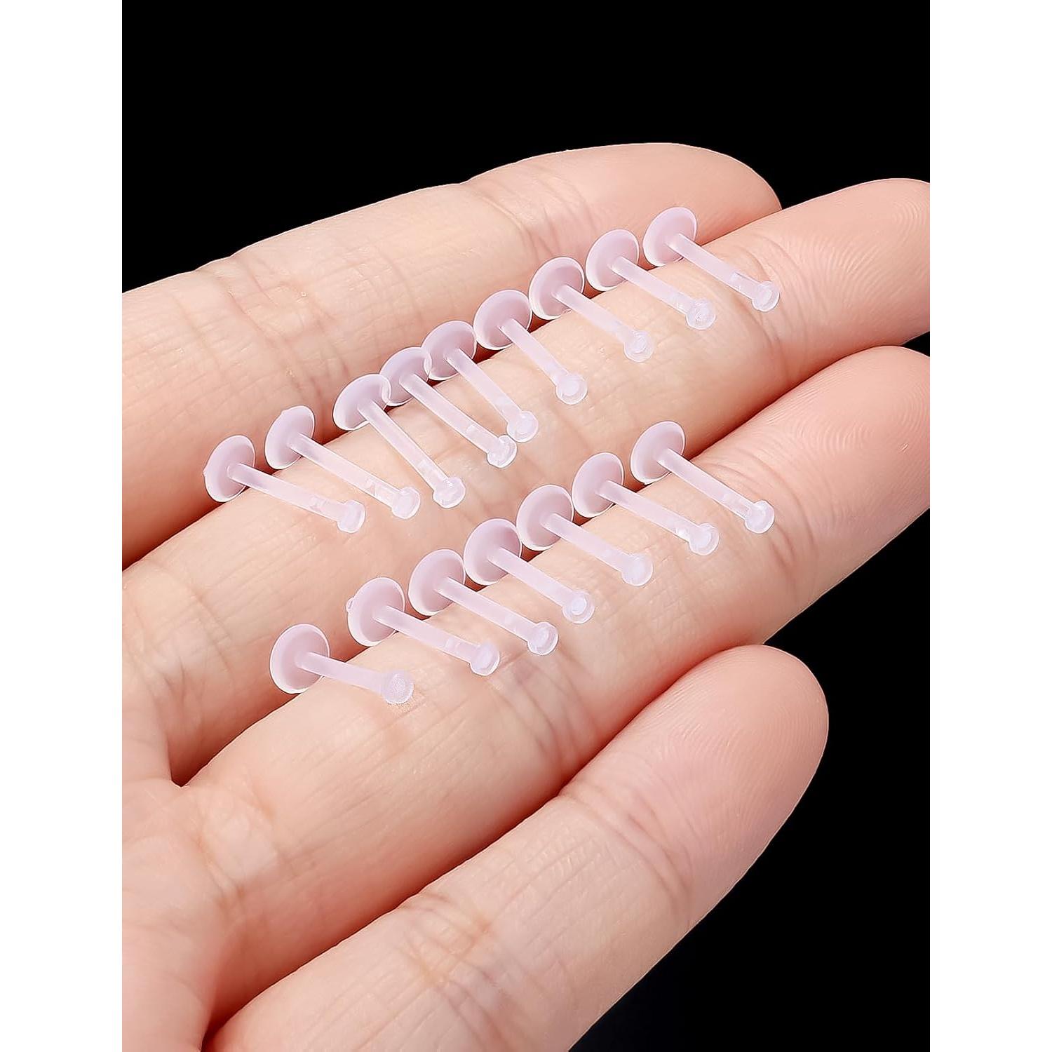 Pendientes Transparentes 16G Eakxnig para Trabajo y Deportes 6mm-12mm