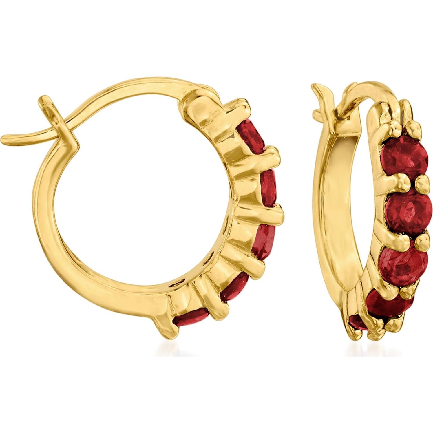 Pendientes de aro huggie Ross-Simons 3 pares gemas 1.60 ct