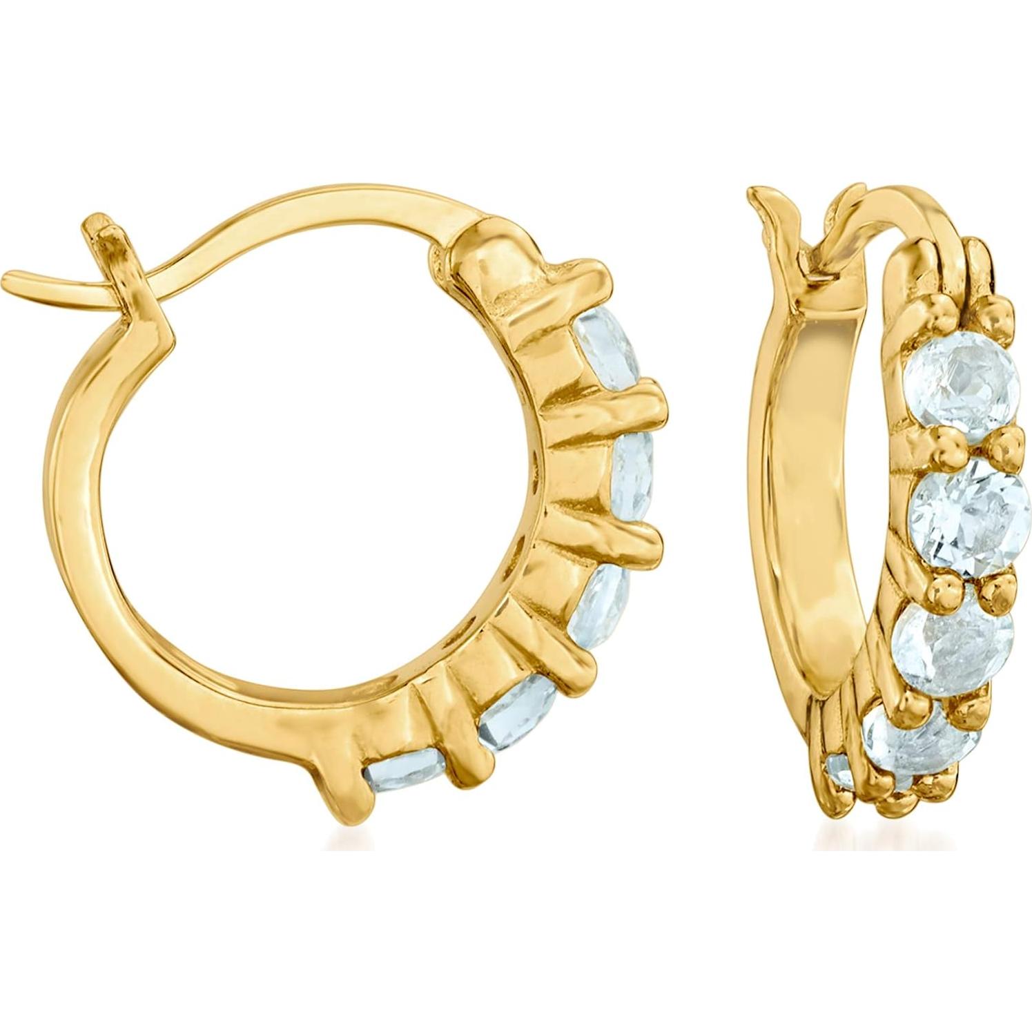 Pendientes de aro huggie Ross-Simons 3 pares gemas 1.60 ct