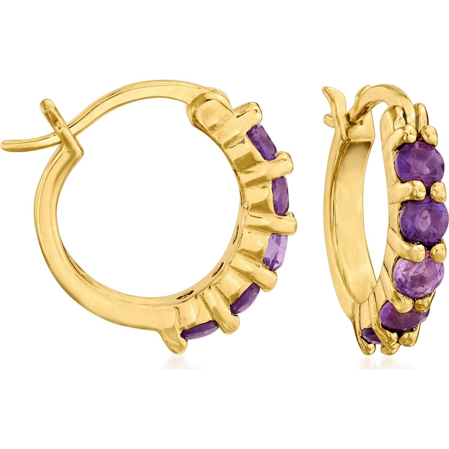 Pendientes de aro huggie Ross-Simons 3 pares gemas 1.60 ct