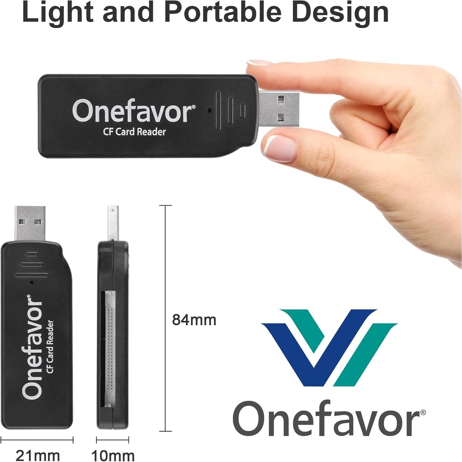 Lector de Tarjetas CompactFlash Onefavor USB 2.0 con 2GB CF