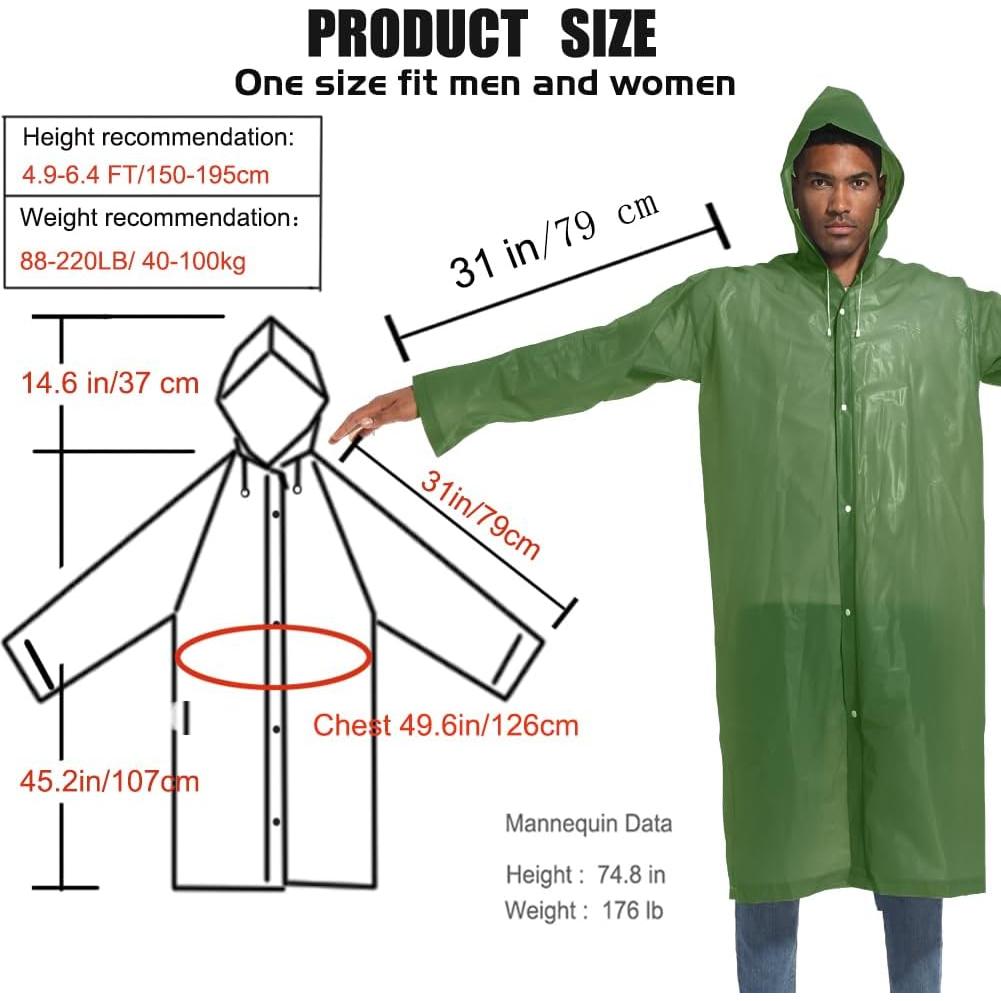Ponchos de Lluvia ANLOKE para Adultos 2 Pack Impermeables