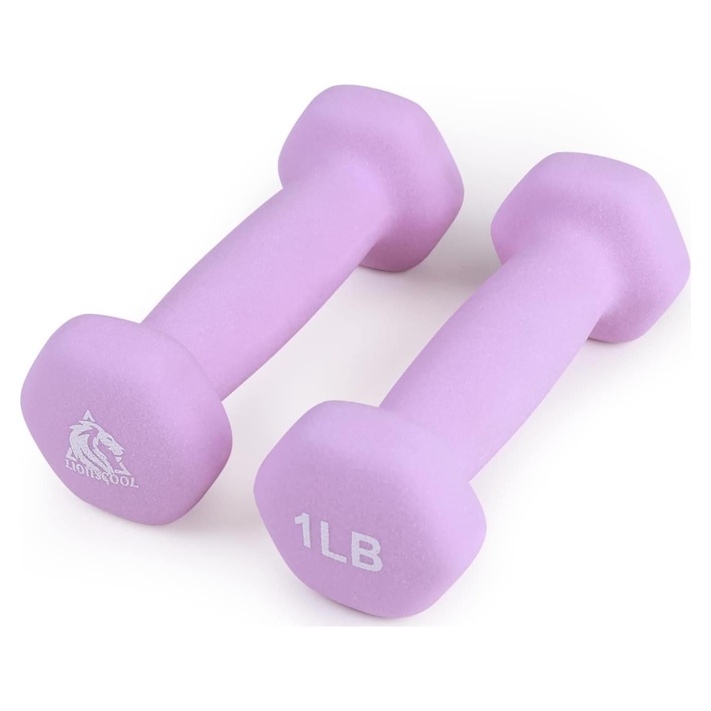 LIONSCOOL Set de 2 Pesas de Mano Neopreno 0.45 kg Antideslizantes