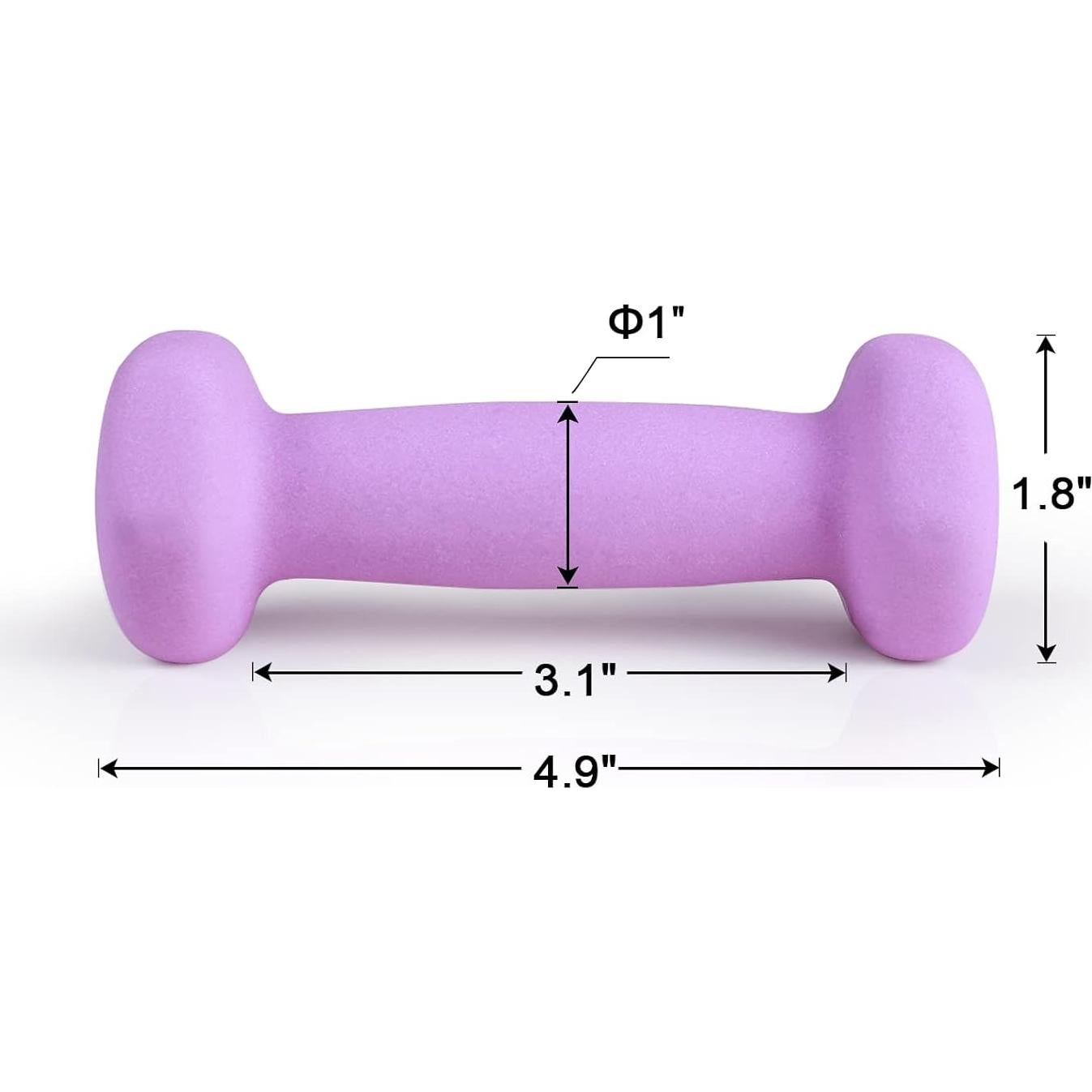 LIONSCOOL Set de 2 Pesas de Mano Neopreno 0.45 kg Antideslizantes