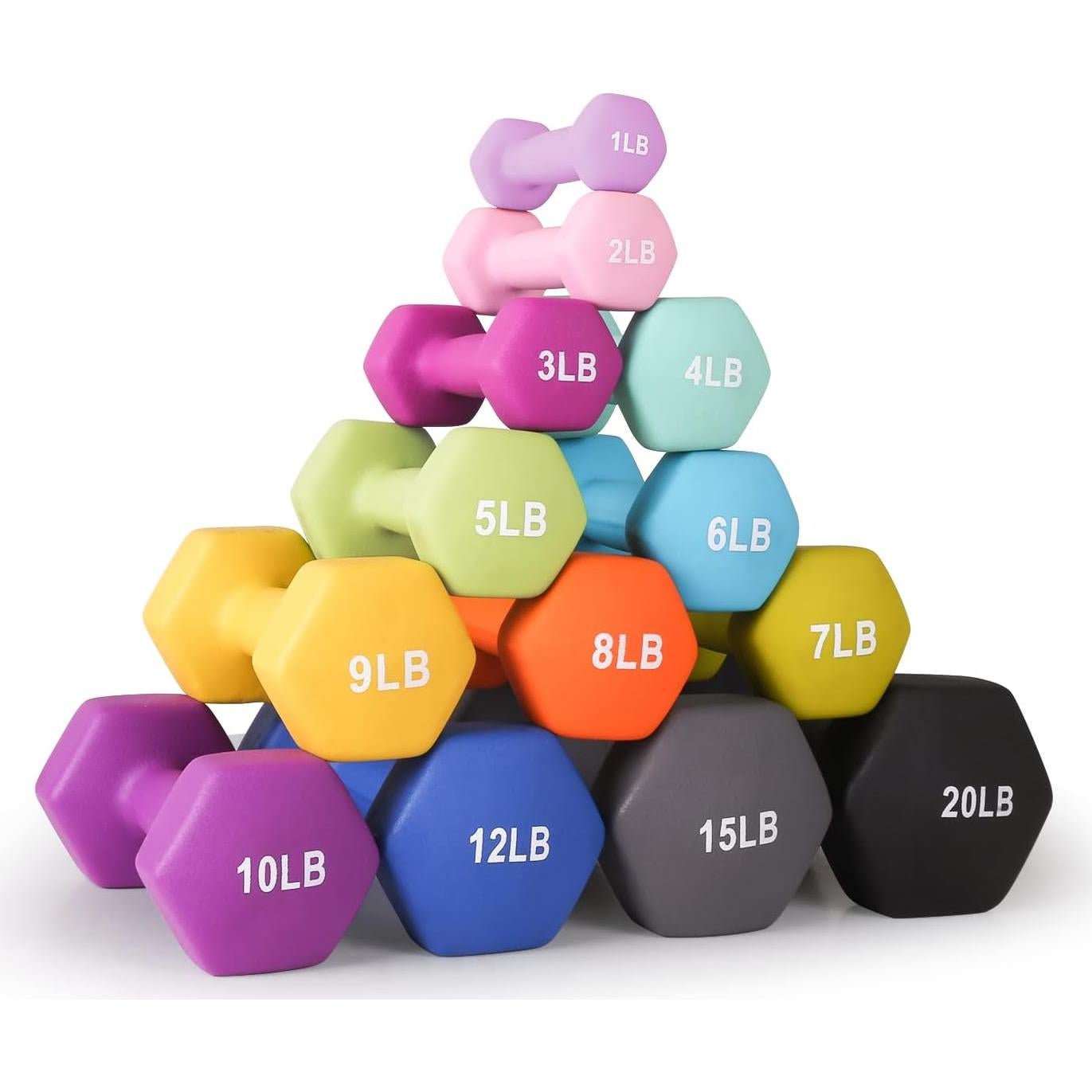 LIONSCOOL Set de 2 Pesas de Mano Neopreno 0.45 kg Antideslizantes