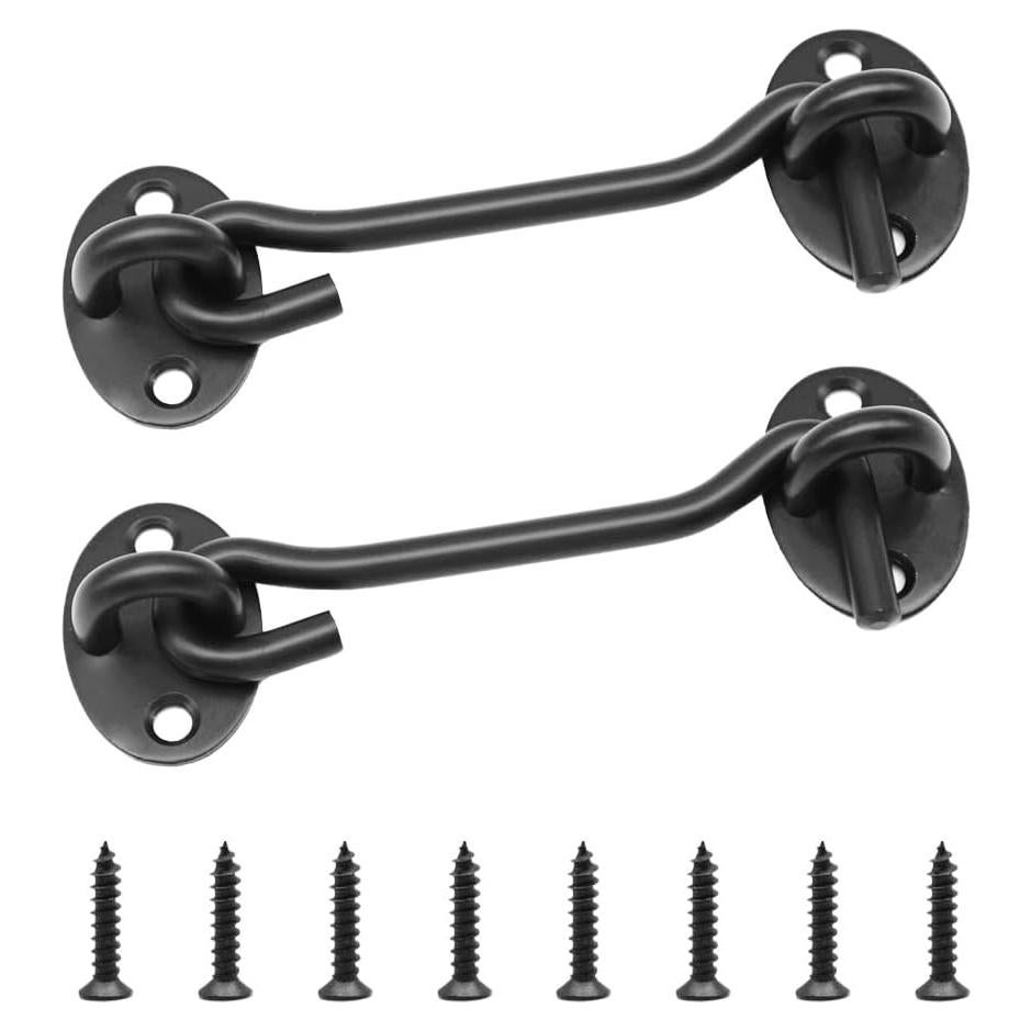 Paquete de 2 Ganchos y Ojos de Privacidad Yosawa 100mm Negro