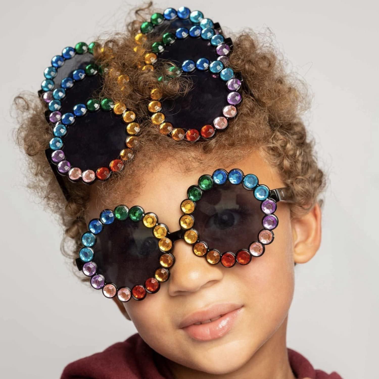 Gafas de sol redondas UV400 para bebés Creamily con rhinestones