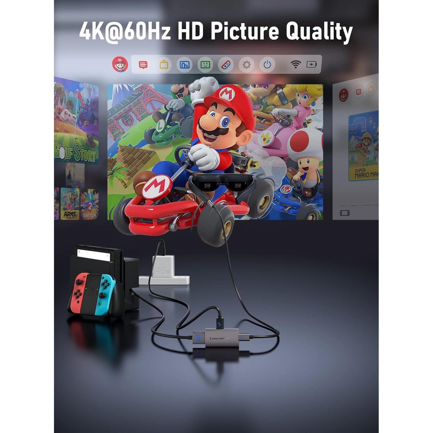 Adaptador HDMI a USB-C Lemorele 4K@60Hz para Gafas AR