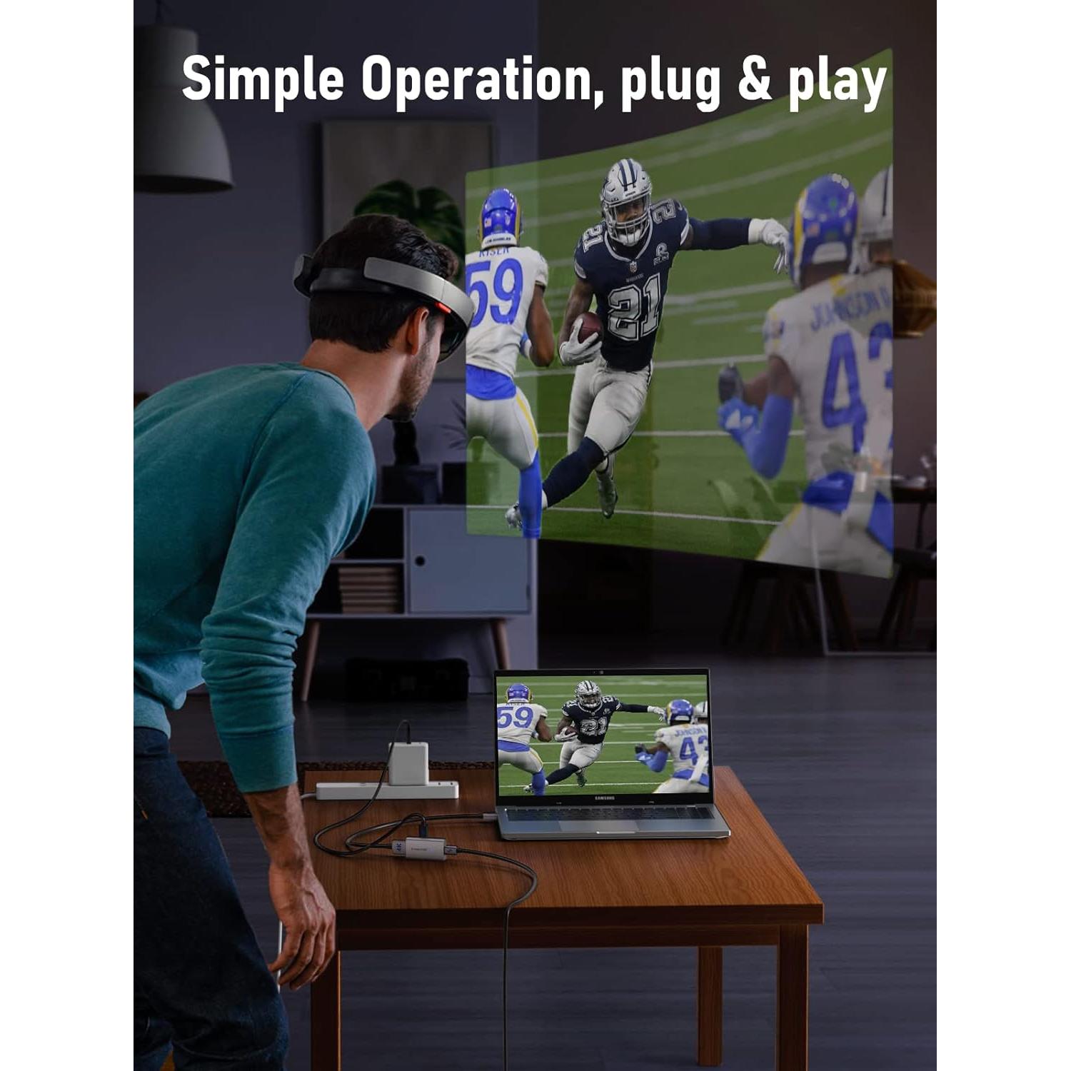 Adaptador HDMI a USB-C Lemorele 4K@60Hz para Gafas AR