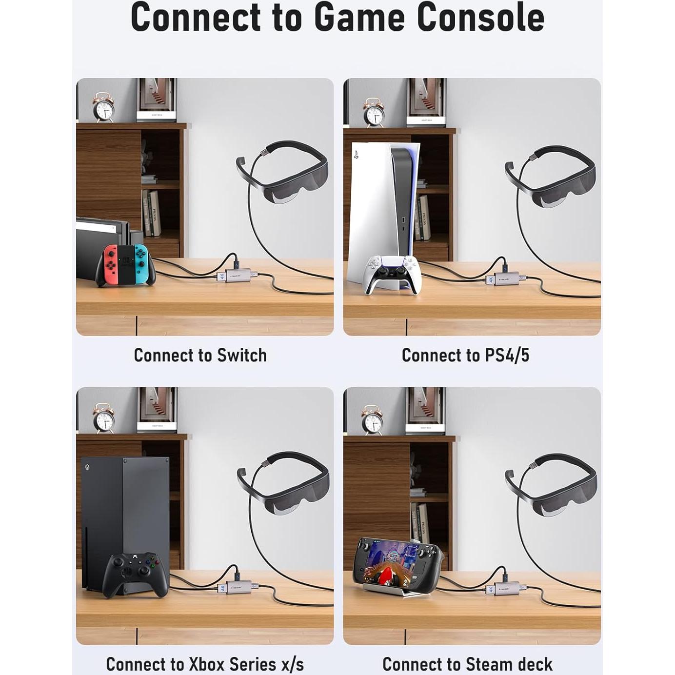 Adaptador HDMI a USB-C Lemorele 4K@60Hz para Gafas AR