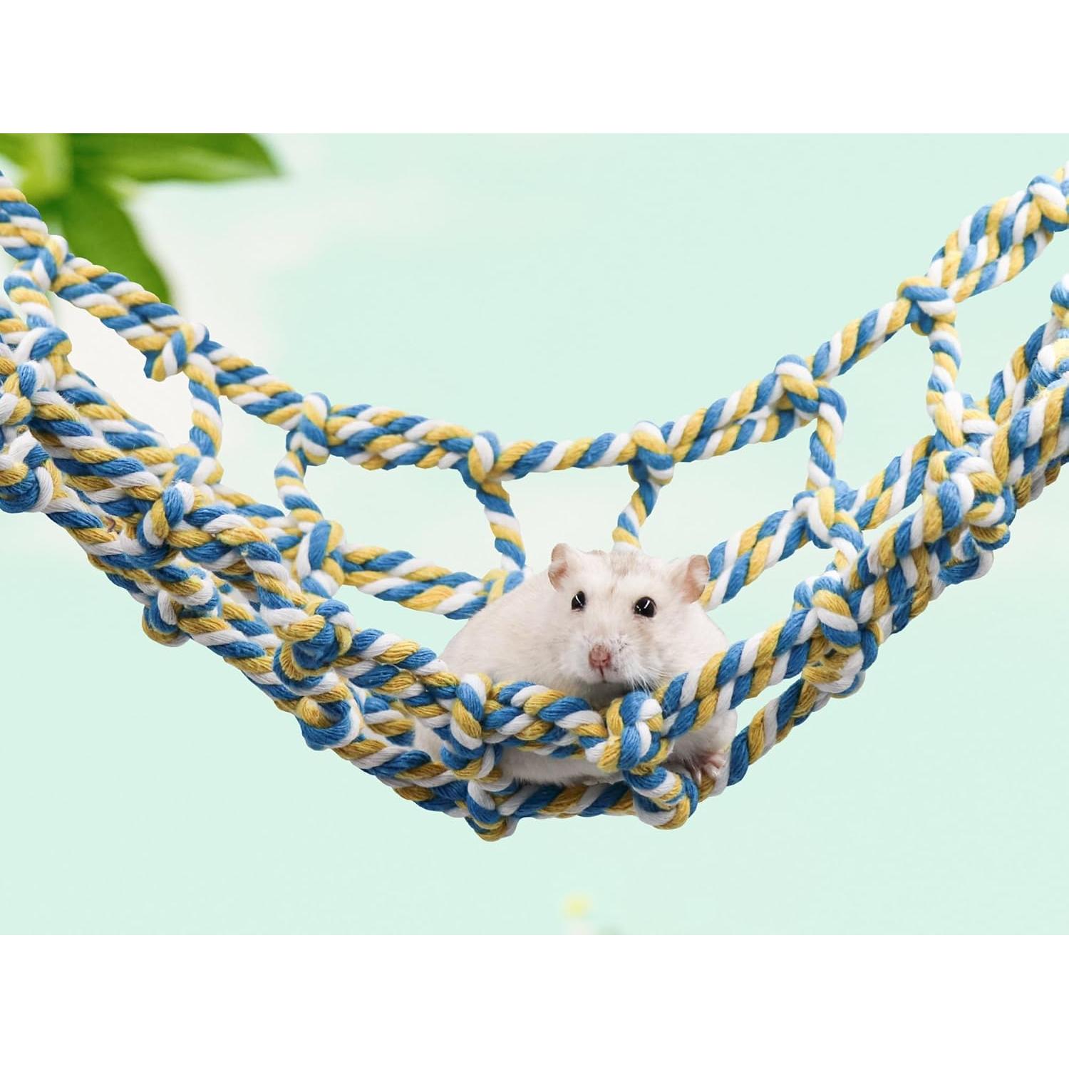 Red de Cuerda Colorida Dnoifne 50x19 cm para Aves y Mascotas