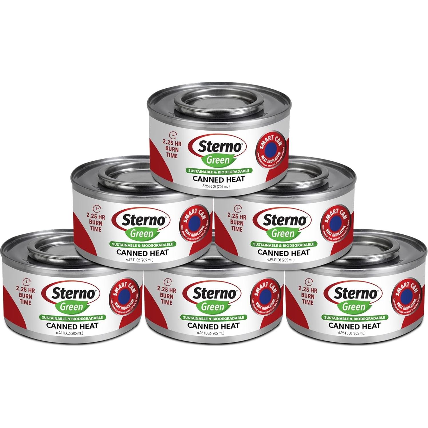 Juego de Buffet Sterno Acero Inoxidable 8 Cuartos + Gel Etanol 6 Latas