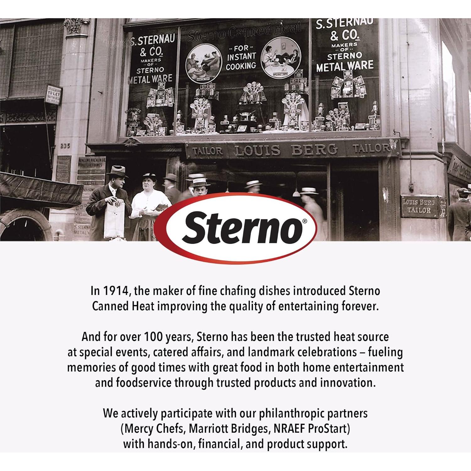 Juego de Buffet Sterno Acero Inoxidable 8 Cuartos + Gel Etanol 6 Latas