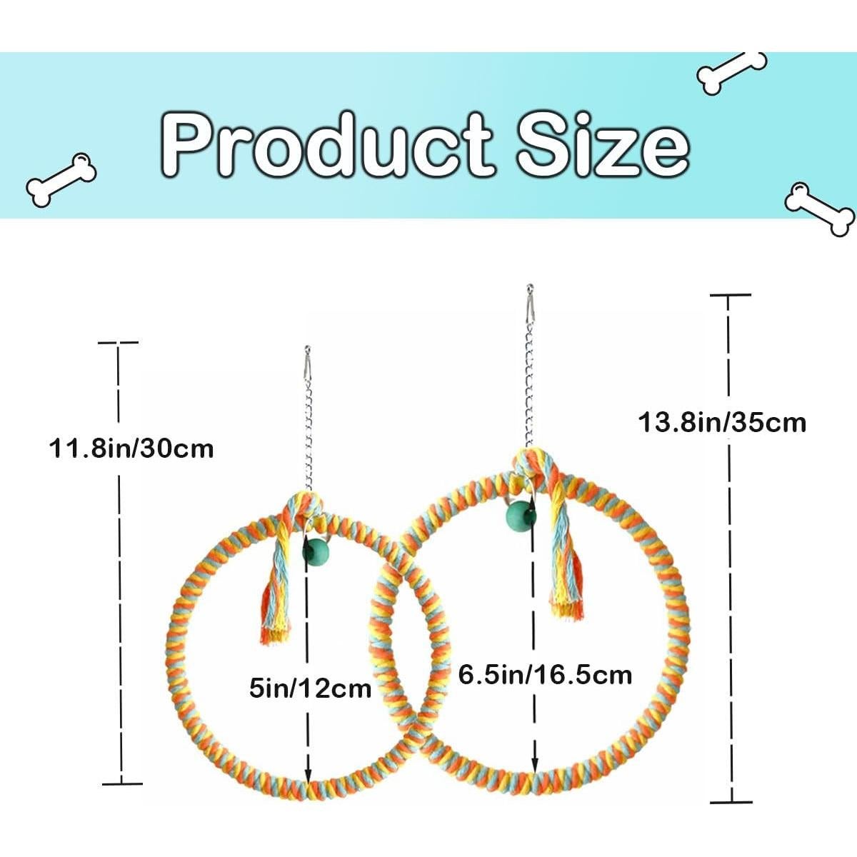 Columpio Circular para Aves Paxikaka - Algodón 12.7cm y 16.5cm