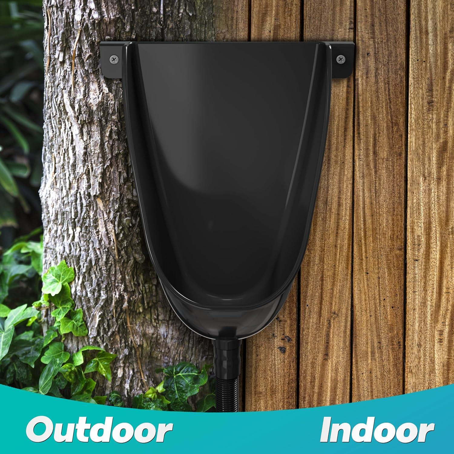 Orinal sin Agua Raeflow Negro con Manguera 1.5m - Exterior