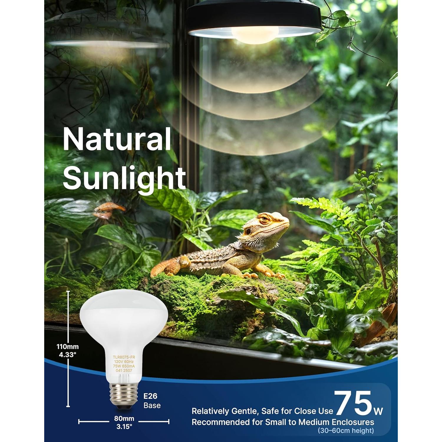 Bombillas de Calor para Reptiles FLSNT 75W Luz Solar