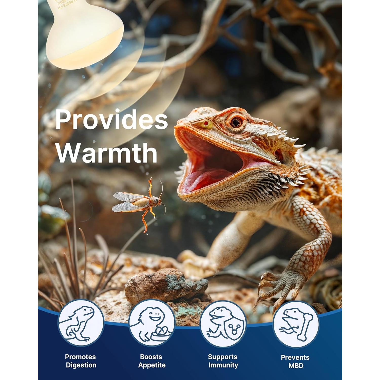 Bombillas de Calor para Reptiles FLSNT 75W Luz Solar