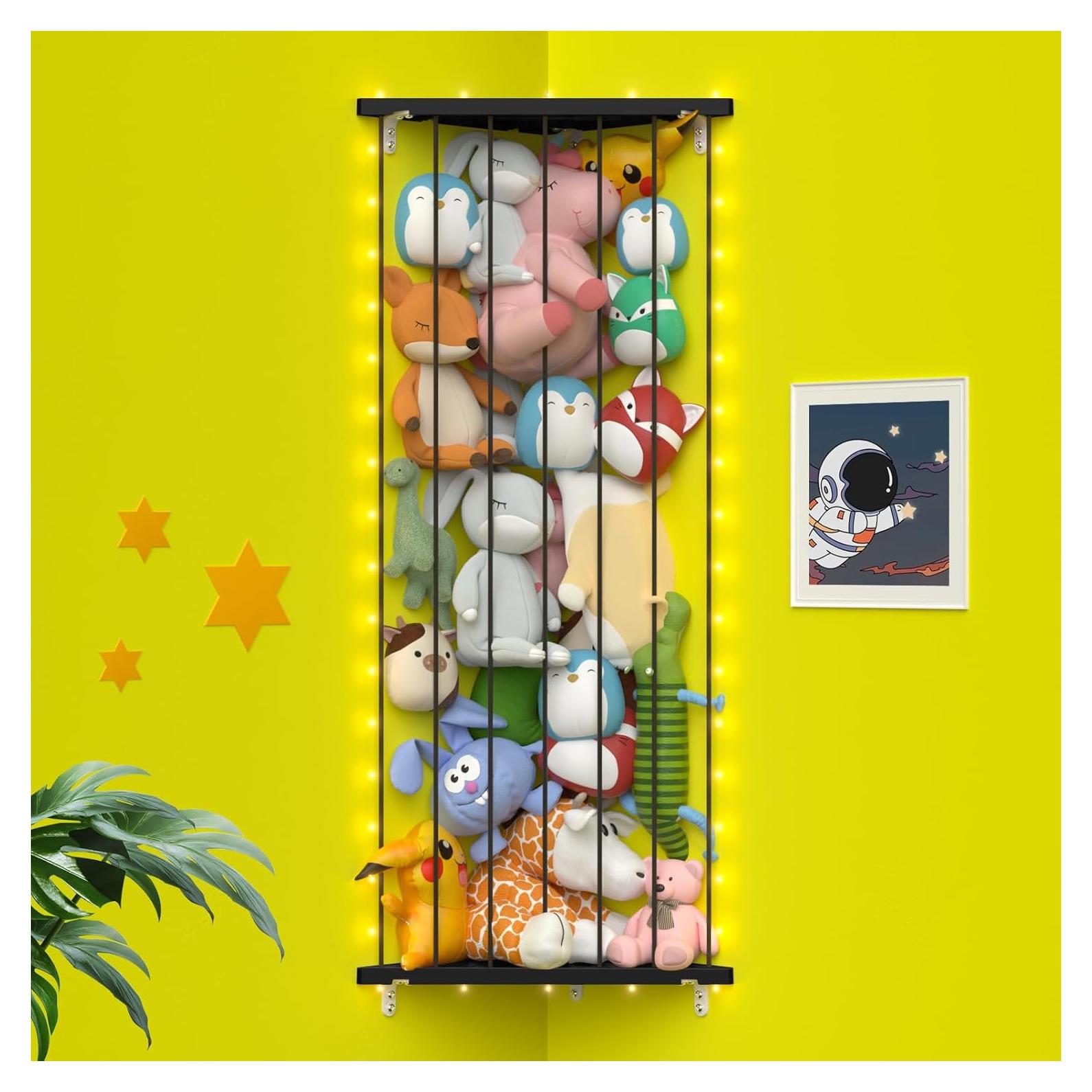 Organizador de Peluches GGUO en Esquina Ajustable con Luces LED
