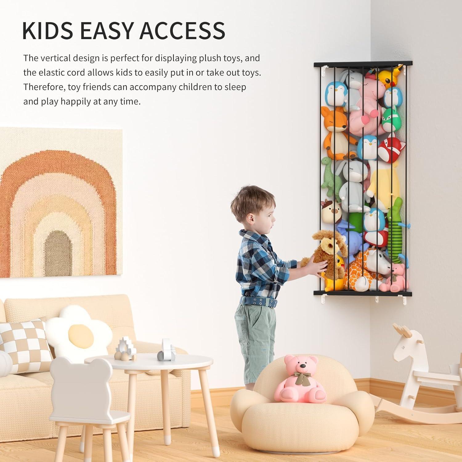 Organizador de Peluches GGUO en Esquina Ajustable con Luces LED