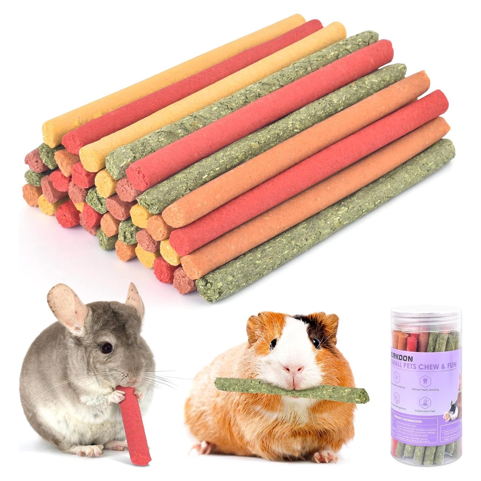 ERKOON 40 Pcs Palitos de Heno Timothy para Conejos y Roedores