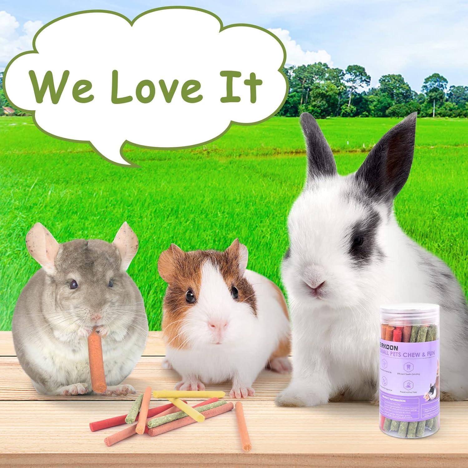 ERKOON 40 Pcs Palitos de Heno Timothy para Conejos y Roedores